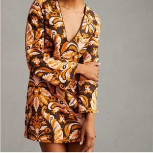 Anthropologie Maeve Dress Mini
Psychedelic Bell Sleeve Hippie NWT